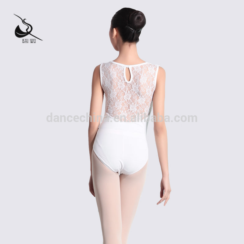 Sleeveless Floral Lace Leotard