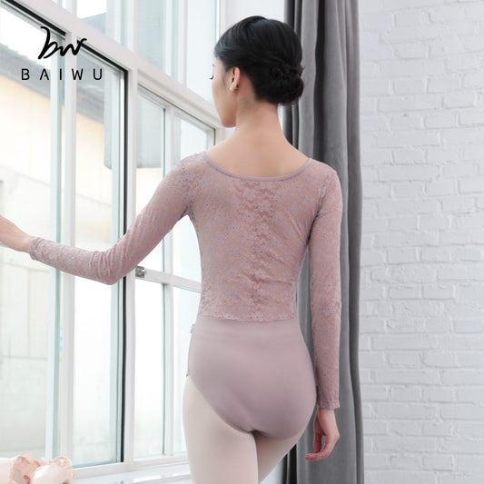 Delicate Lace Long Sleeve Leotard
