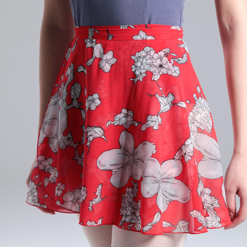 Floral Chiffon Wrap Skirt