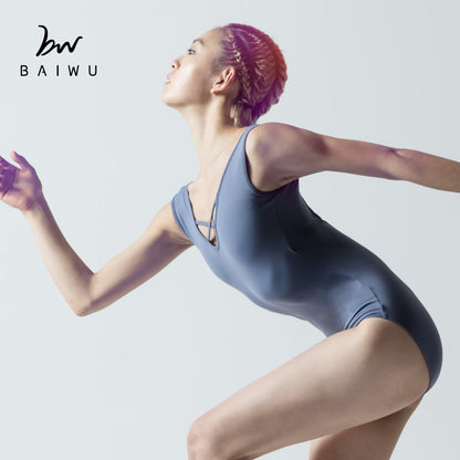 V-Neck Wide Strap Leotard