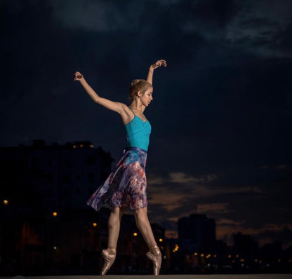 Floral Mid-Length Wrap Skirt