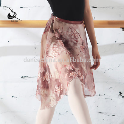 Floral Mid-Length Wrap Skirt