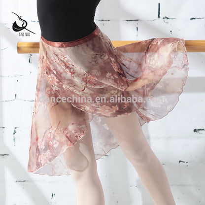Floral Mid-Length Wrap Skirt