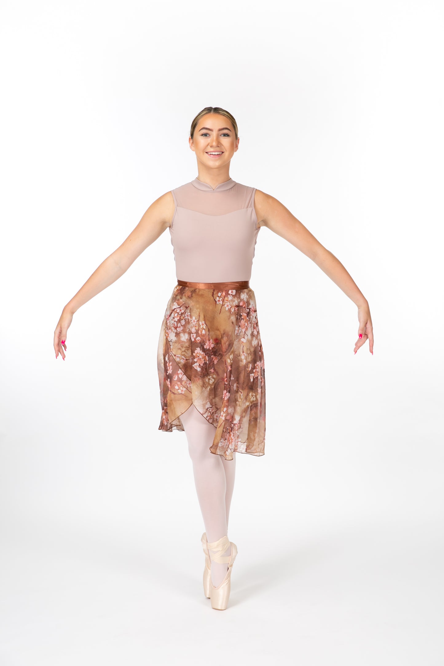 Floral Mid-Length Wrap Skirt