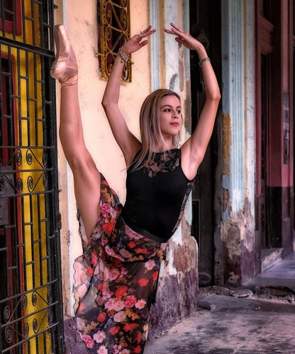 Floral Mid-Length Wrap Skirt