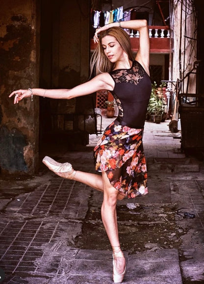 Floral Mid-Length Wrap Skirt