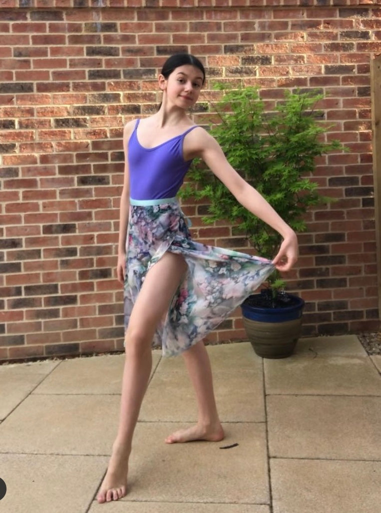 Floral Mid-Length Wrap Skirt