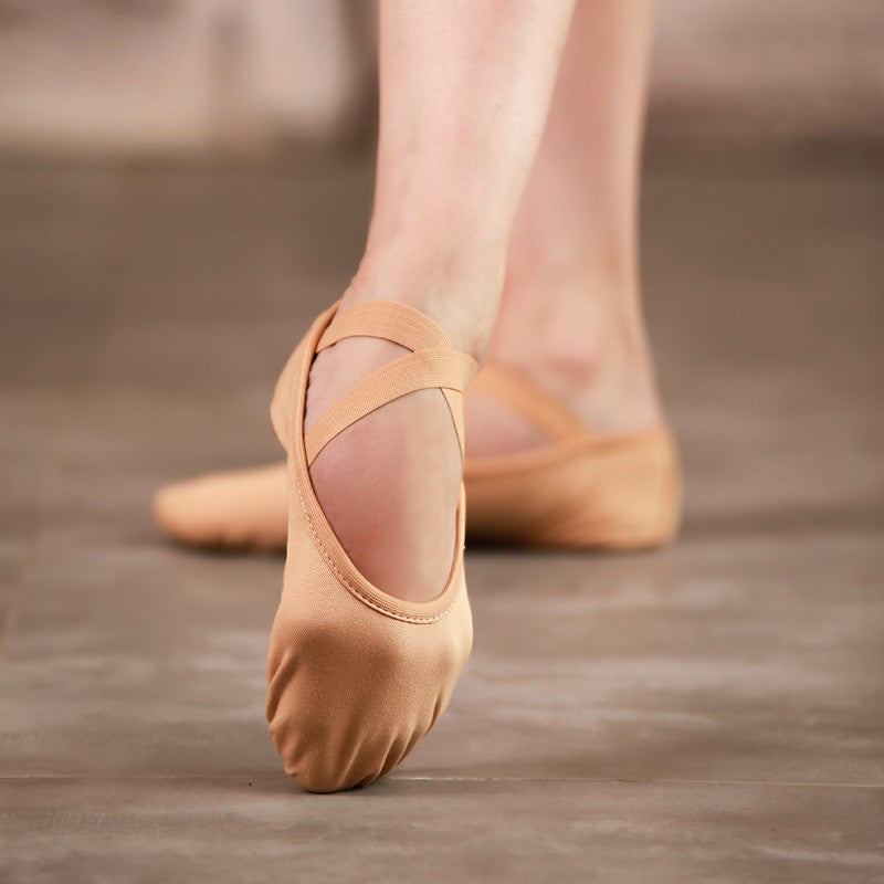 Ruche Split Sole Canvas Ballet Shoe