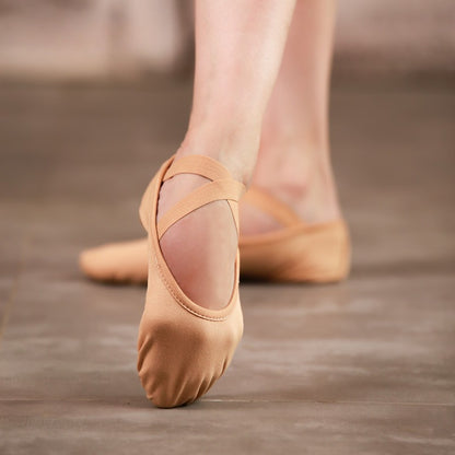 Ruche Split Sole Canvas Ballet Shoe