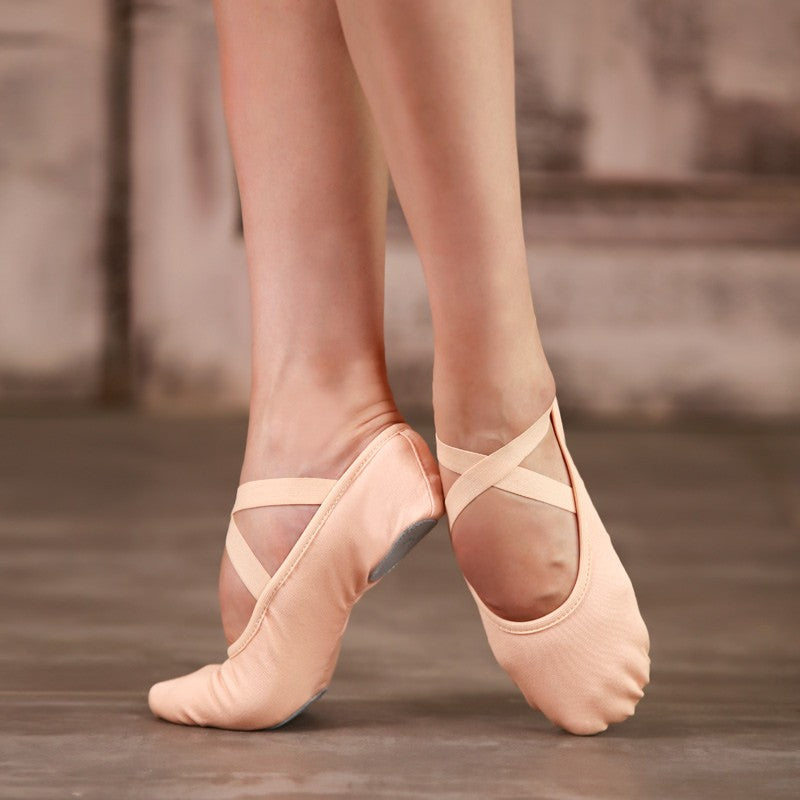 Ruche Split Sole Canvas Ballet Shoe