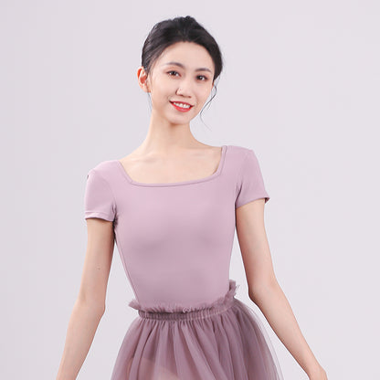 Cap Sleeve Square Neck Leotard