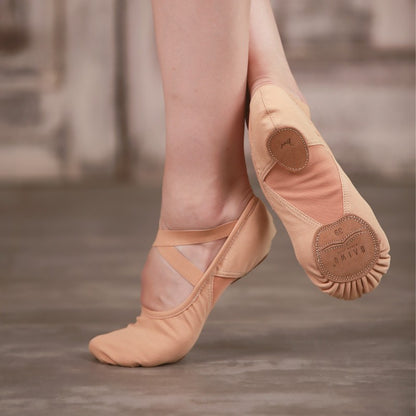 Mesh Split Sole Canvas Ballet Shoe