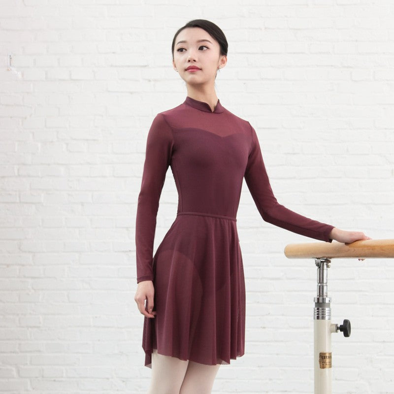 Mesh Zip Long Sleeve Leotard