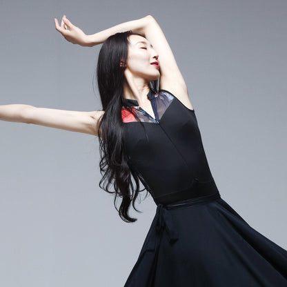 Zip Floral Mesh Leotard