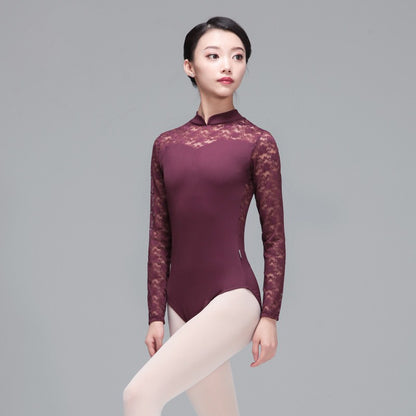 Chinese Lace Long Sleeve Leotard