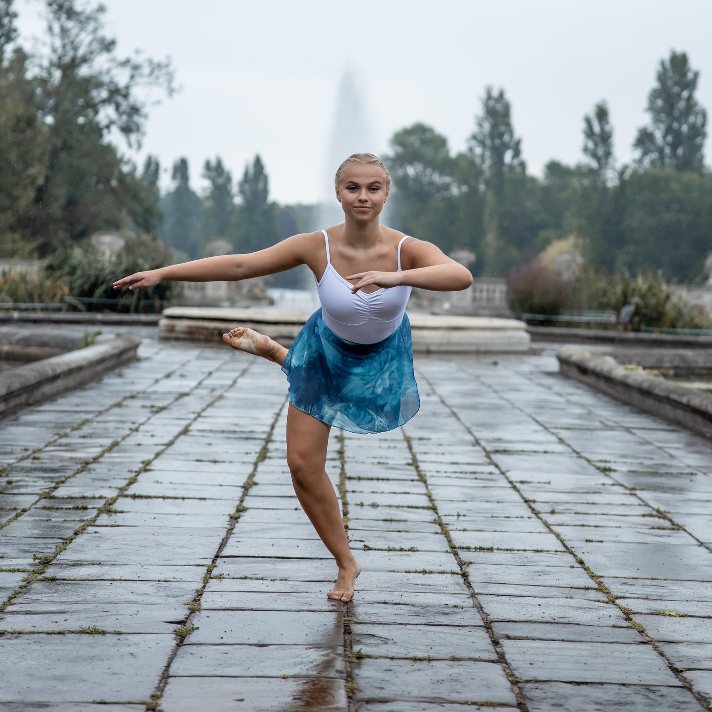 Splash Mesh Wrap Skirt