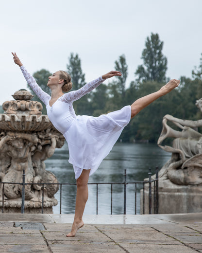 Floral Lace Long Sleeve Leotard