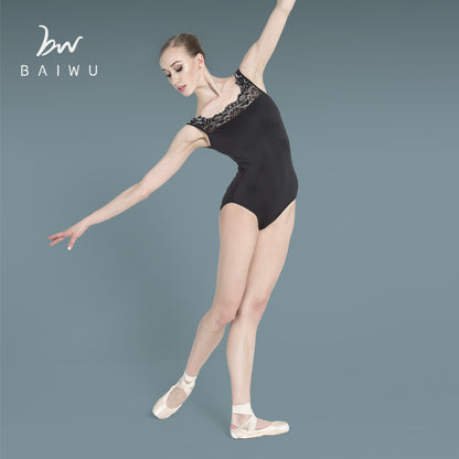 Sleeveless Floral Lace Leotard