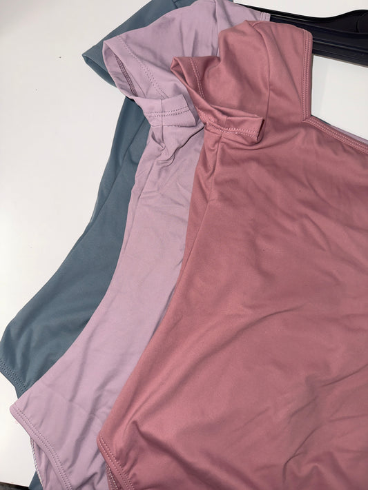 Cap Sleeve Square Neck Leotard