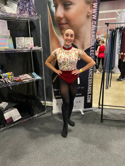 Zip Front Chinese Collar Lace Leotard