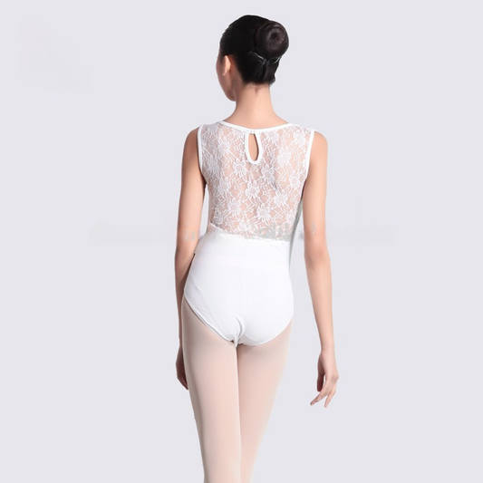 Sleeveless Floral Lace Leotard