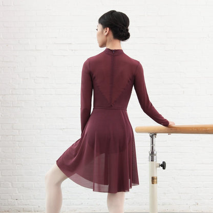 Mesh Zip Long Sleeve Leotard