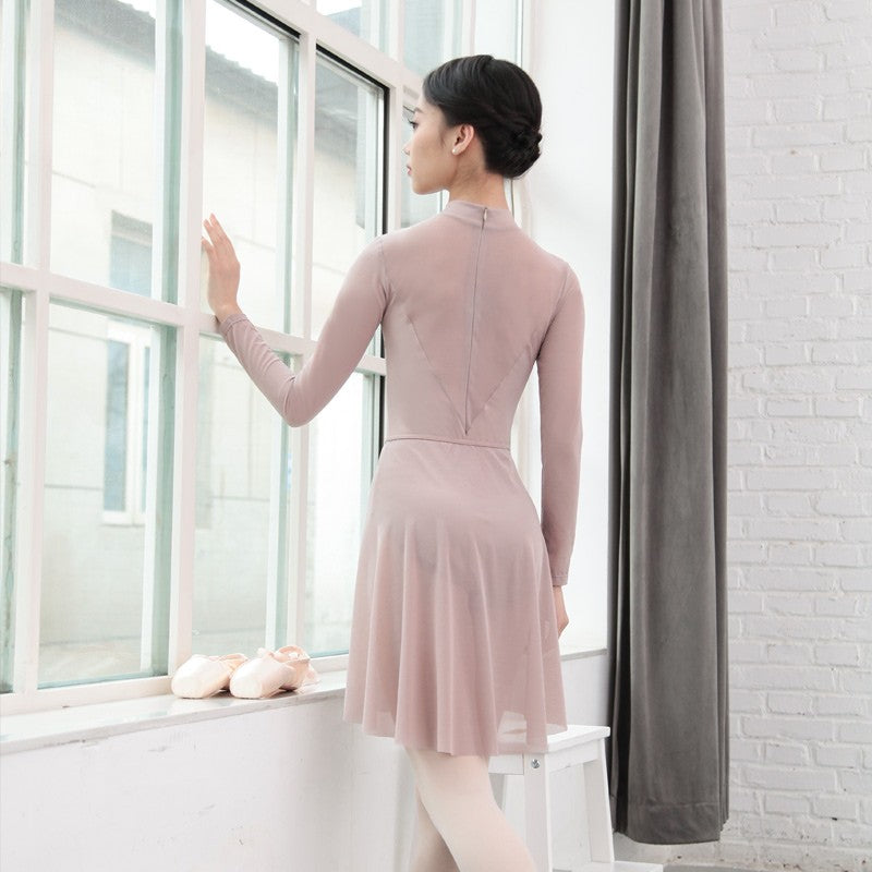 Mesh Zip Long Sleeve Leotard