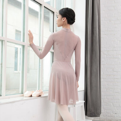 Mesh Zip Long Sleeve Leotard