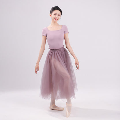 Cap Sleeve Square Neck Leotard