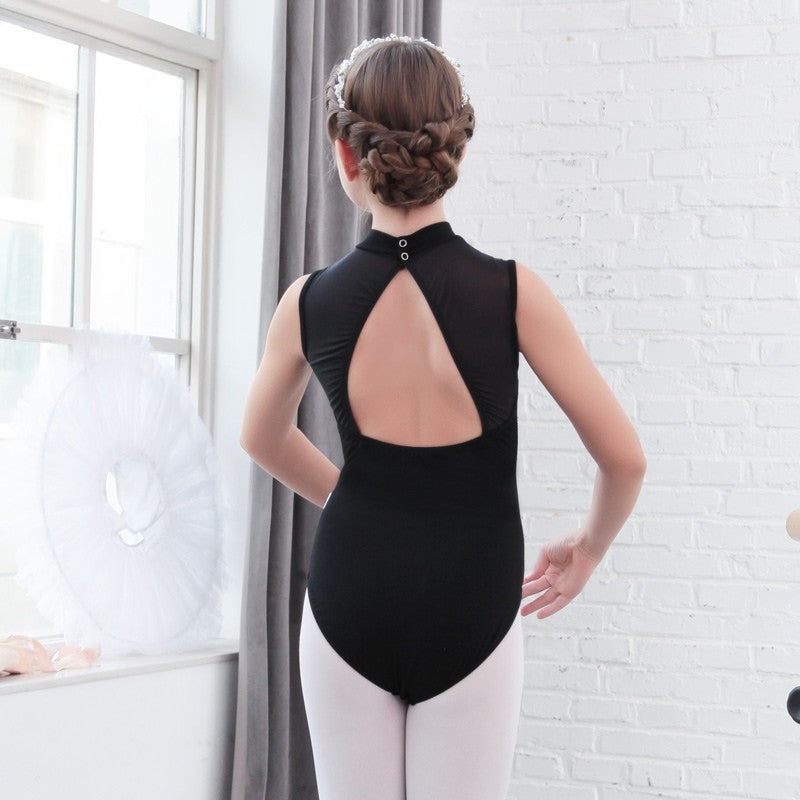 High Collar Mesh Leotard